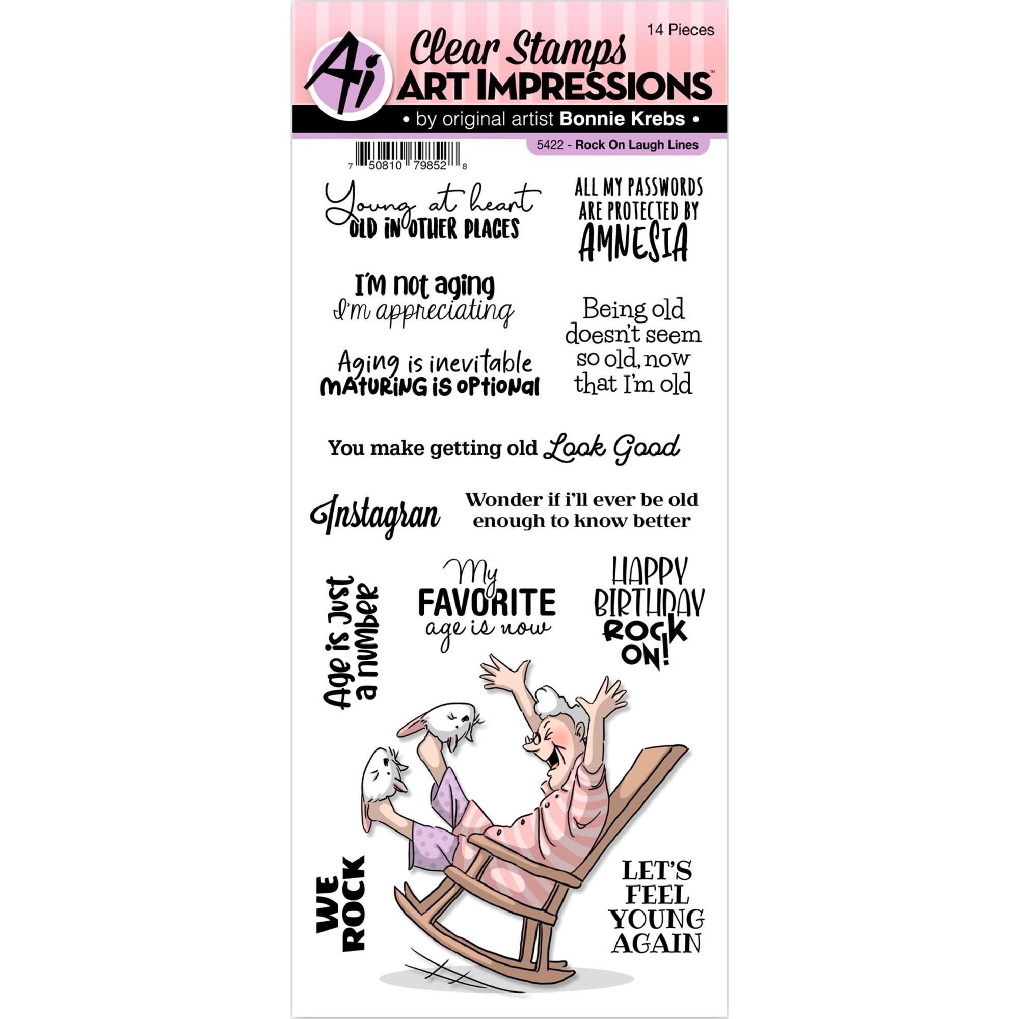 Art Impressions™ Laugh Lines Rock On Clear Stamps